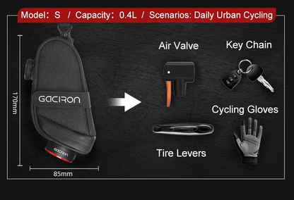 Gaciron BIRD NEST 300G Aero Saddle Bag with Magnetic Smart Taillight (S only)